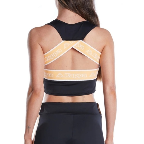 NWT Kappa Logo Tape Erina Open Back Cropped Tank Top - Picture 1 of 4